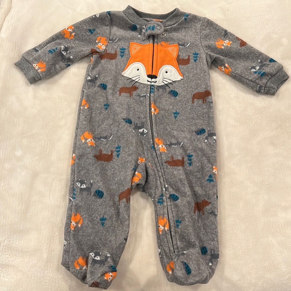 Child of Mine 0-3 month fox themed footed onesie